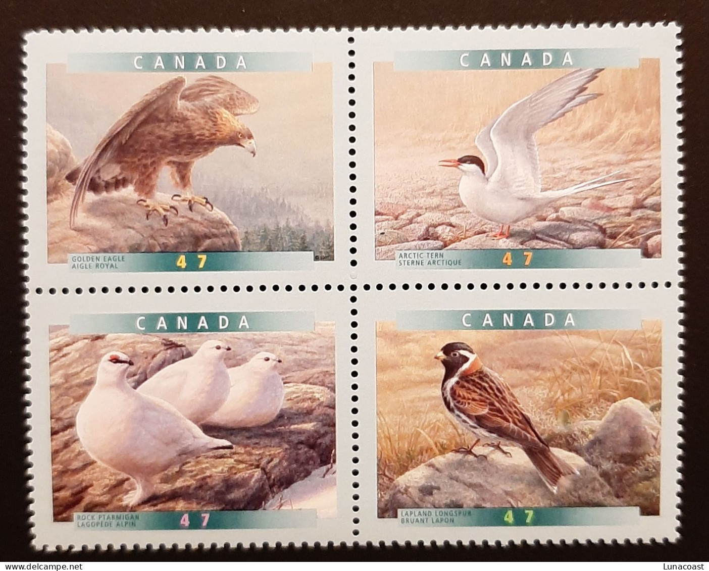 Canada 2001 MNH **  Sc  1889a  Se-tenant Strip Of 4 X 47c, Birds -6a - Unused Stamps