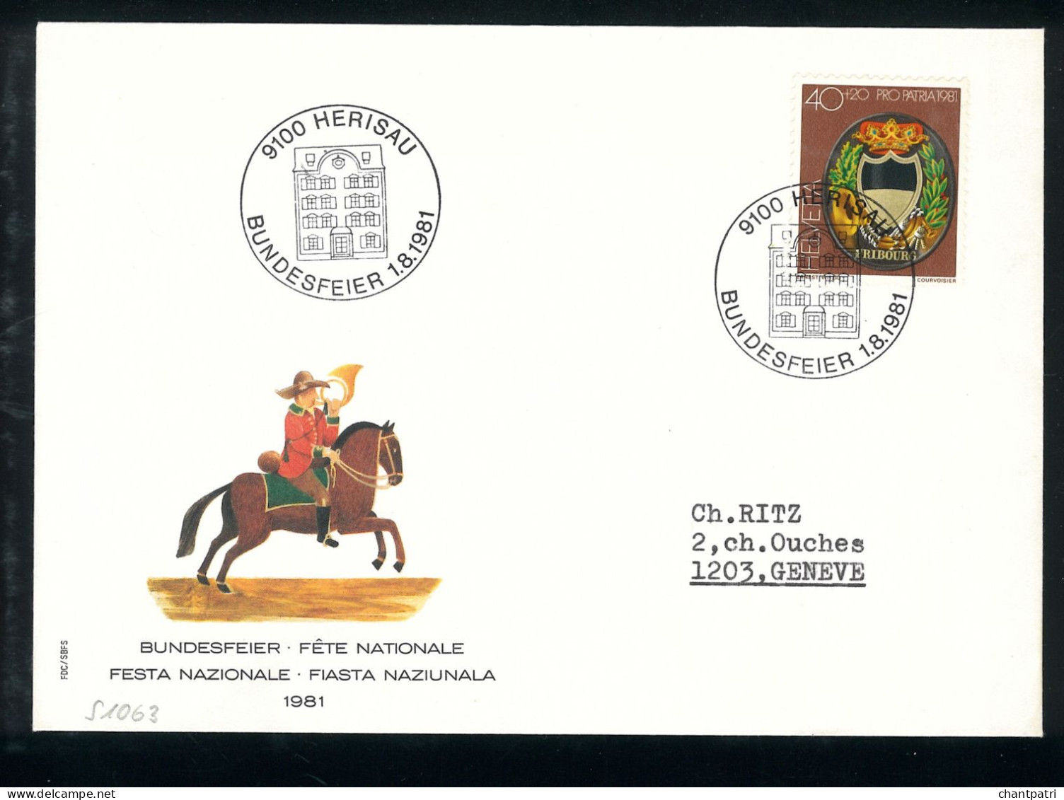 Bundesfeier 1981 - Fête Nationale - 9100 Hérisau - 01 08 1981 - Bundesfeier 001/33 - Briefe U. Dokumente