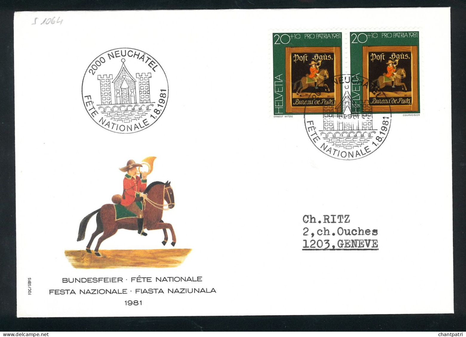 Bundesfeier 1981 - Fête Nationale - 2000 Neuchatel - 01 08 1981 - Bundesfeier 002/32 - Briefe U. Dokumente