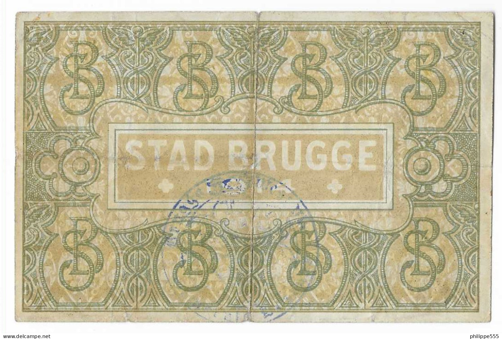 Noodgeld 1 Fr Brugge 15 Jan 1915 - 1-2 Francs