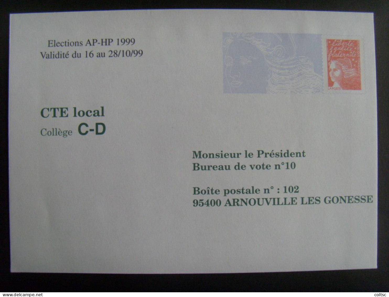 51- PAP TSC Luquet La Poste, Elections AP-HP 1999, Collège CTE Local C-D, Neuf, Pas Courant - Prêts-à-poster:Stamped On Demand & Semi-official Overprinting (1995-...)