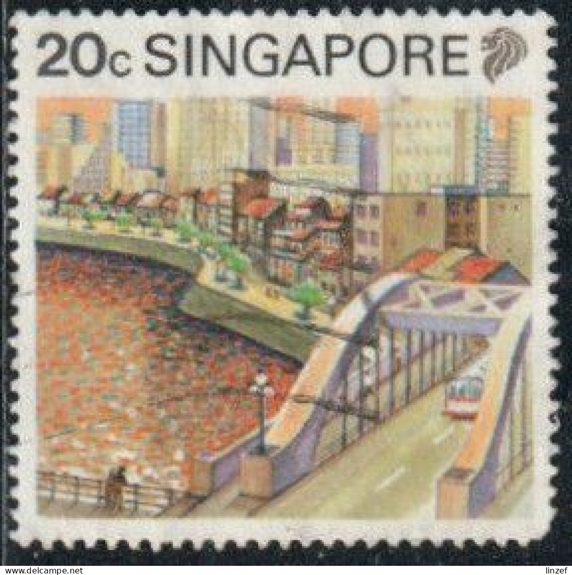 Singapour 1990 Yv. N°579 - Rivière Singapour - Oblitéré - Singapur (1959-...)