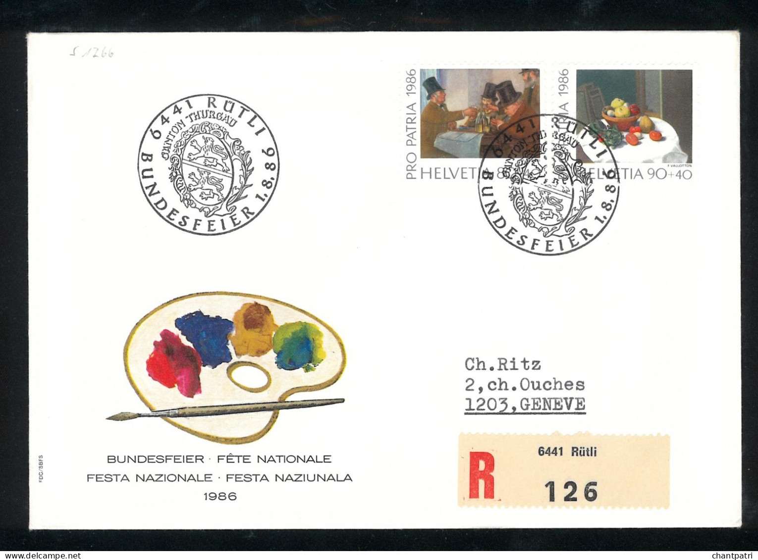 Bundesfeier 1986 - Fête Nationale - 6441 Rütli - 01 08 1986 - Bundesfeier 002/39 - Storia Postale