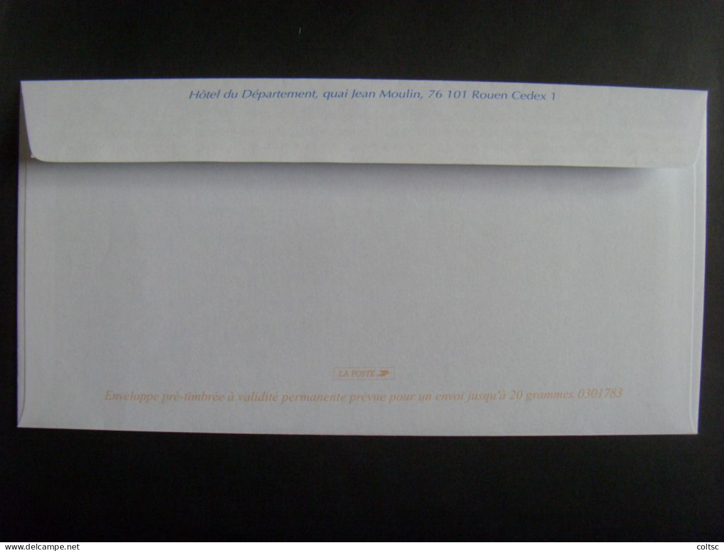 34- PAP TSC Luquet RF Conseil Général De Seine Maritime, Agr. 0301783, Neuf, Pas Courant (logo Bleu) - Prêts-à-poster:Stamped On Demand & Semi-official Overprinting (1995-...)