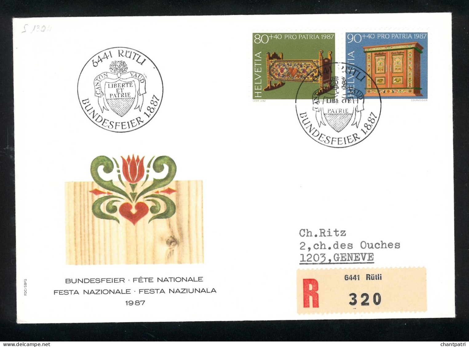 Bundesfeier 1987 - Fête Nationale - 6441 Rutli - 01 08 1987 - Bundesfeier 001/41 - Storia Postale