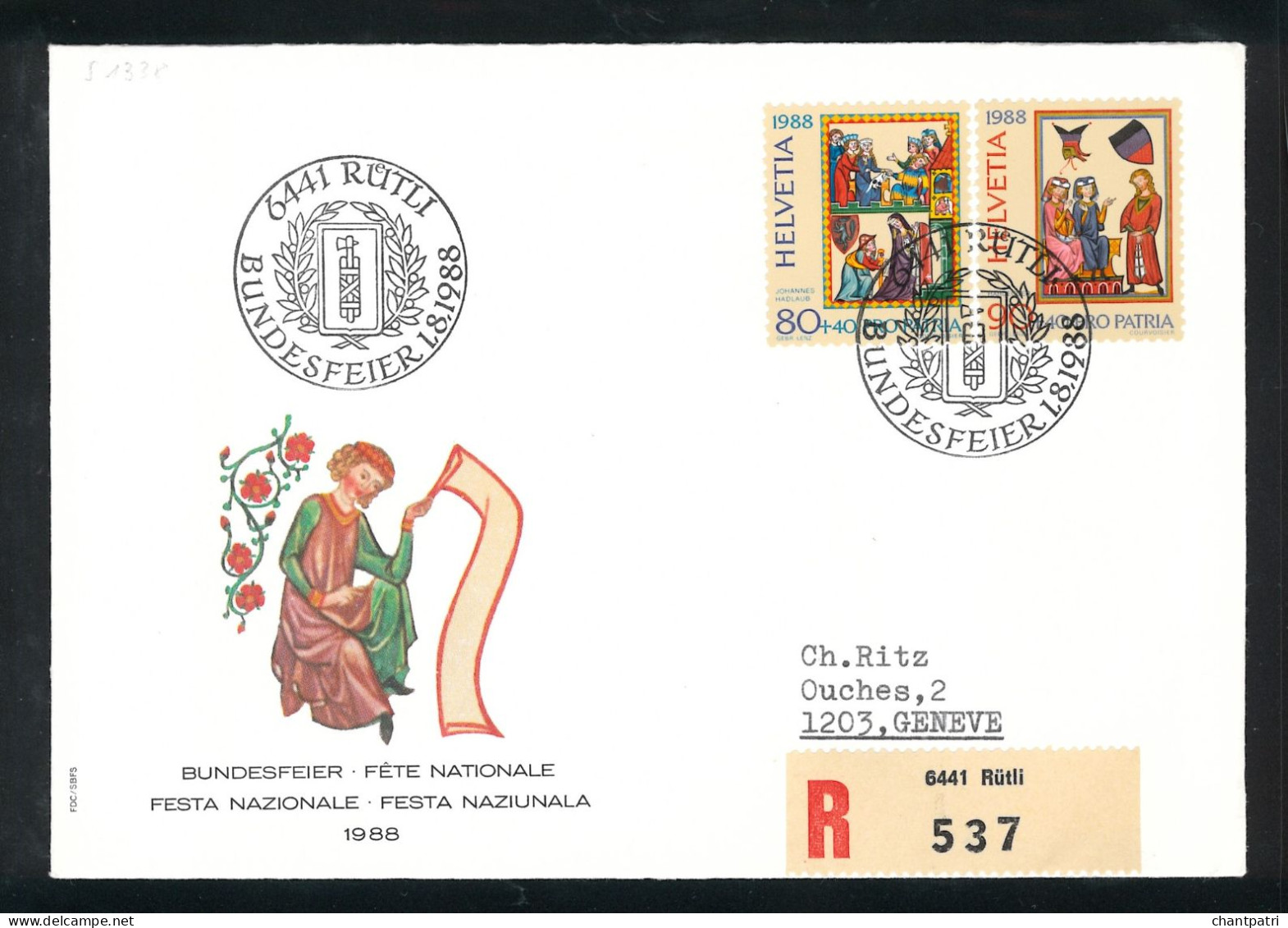 Bundesfeier 1988 - Fête Nationale - 6441 Rütli - 01 08 1988 - Bundesfeier 002/42 - Storia Postale