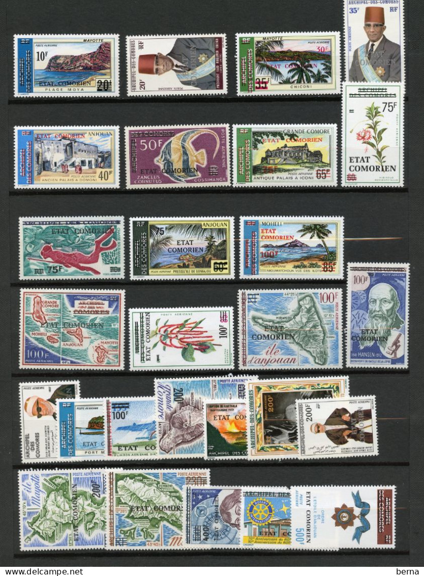 COMORES 68/94 TIMBRES DES COMORES SURCHARGES    LUXE NEUF SANS CHARNIERE - Poste Aérienne