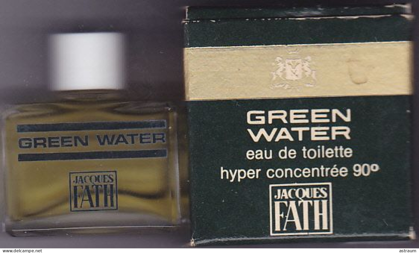 Miniature Parfum Ancienne - Jacques Fath - EDT - Green Water Hyper Concentrée 90°- Pleine Avec Boite 3,5ml - Miniaturen Flesjes Dame (met Doos)