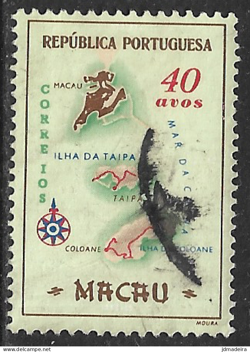 Macau Macao – 1956 Maps 40 Avos Used Stamp - Gebraucht