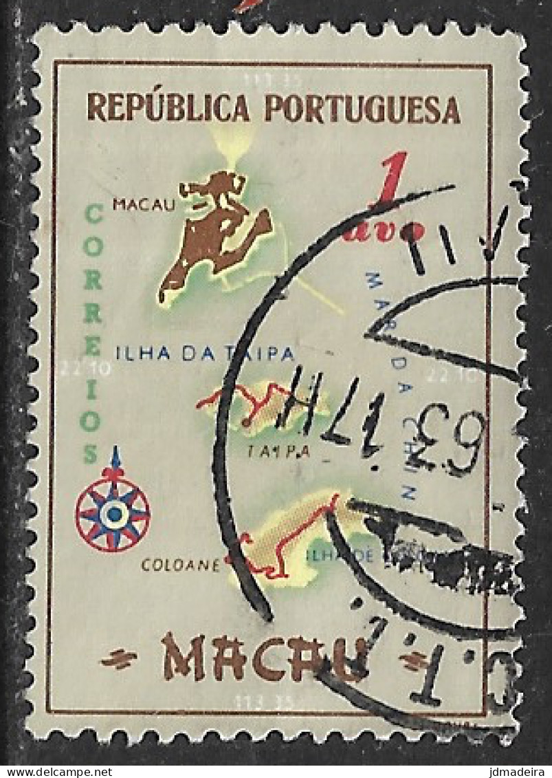 Macau Macao – 1956 Maps 1 Avos Used Stamp - Gebruikt