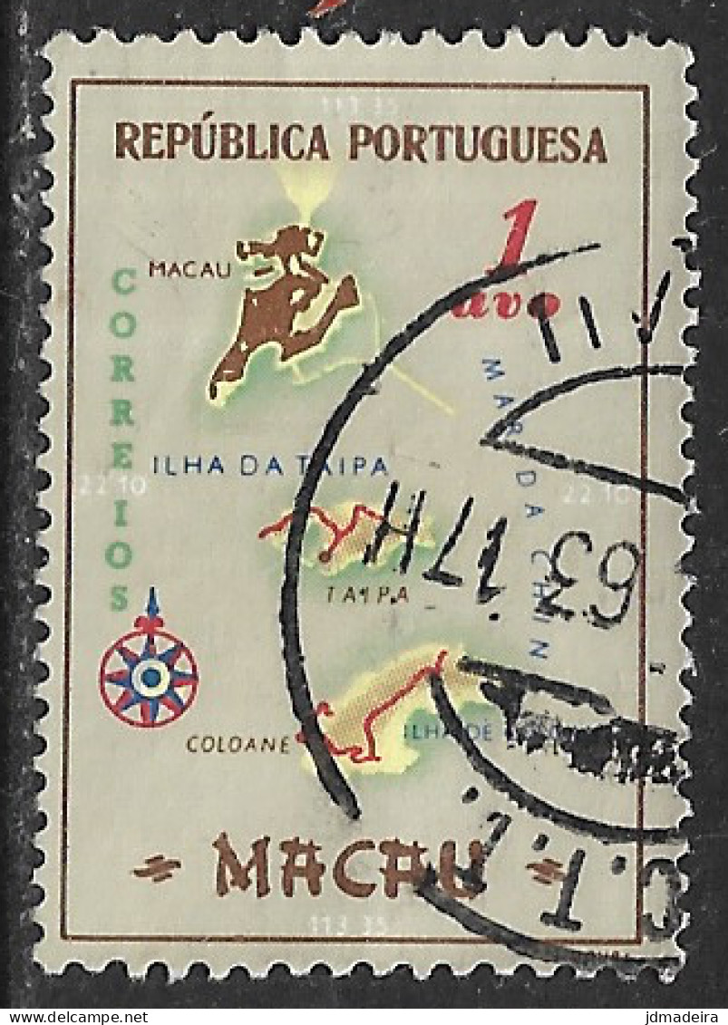 Macau Macao – 1956 Maps 1 Avos Used Stamp - Gebraucht