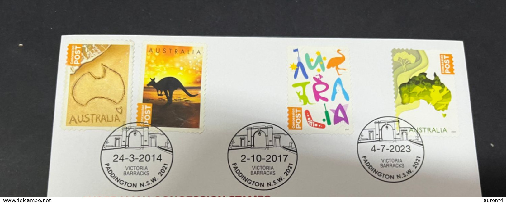 26-2-2024 (1 Y 17) Australia Post 4 Concession Stamps (latest Released 4th July 2023) With 2 X 2014 + 1 X 2017 Stamp - Cartas & Documentos