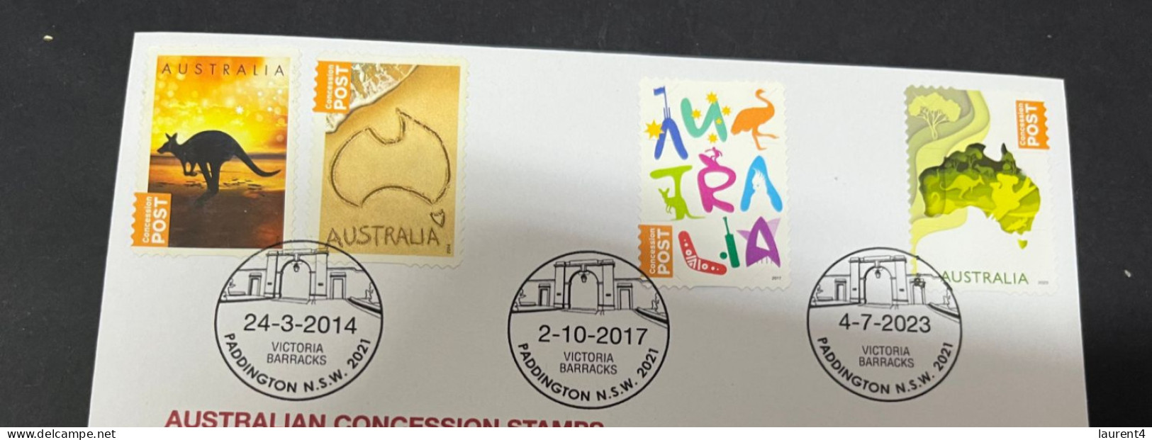 26-2-2024 (1 Y 17) Australia Post 4 Concession Stamps (latest Released 4th July 2023) With 2 X 2014 + 1 X 2017 Stamp - Storia Postale