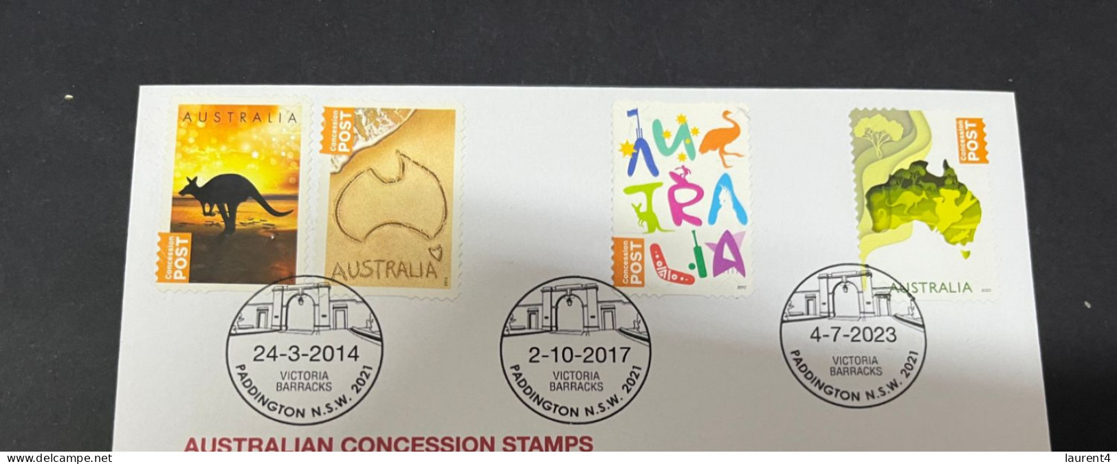 26-2-2024 (1 Y 17) Australia Post 4 Concession Stamps (latest Released 4th July 2023) With 2 X 2014 + 1 X 2017 Stamp - Cartas & Documentos