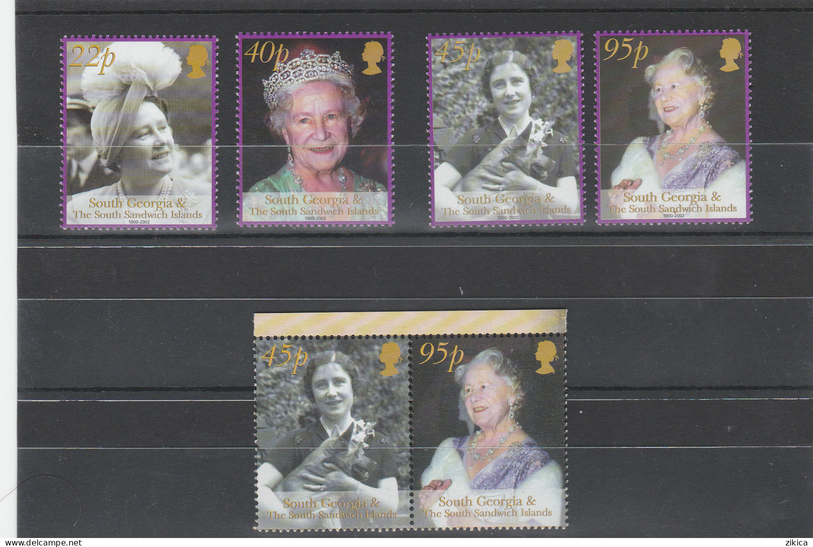 South Georgia And S. Sandwich Islands - 2002 The Death Of Queen Elizabeth The Queen Mother,stamps And Block Stamps MNH** - Südgeorgien