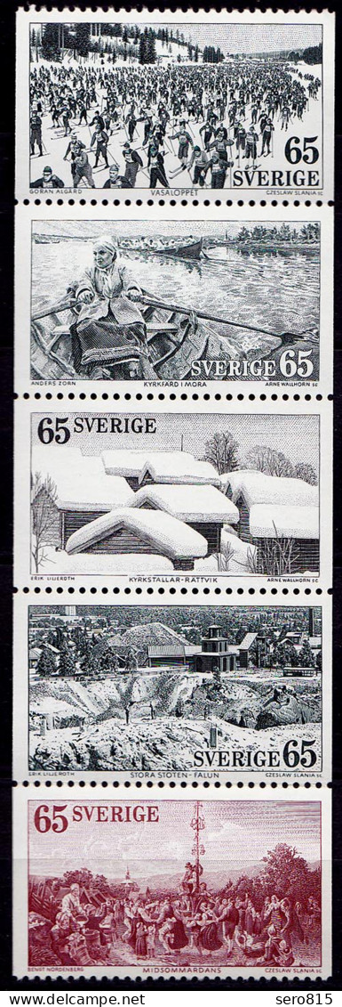 Schweden - Sweden 1973 Mi. 794/98 Tourismus ** Aus MH (6951 - Unclassified