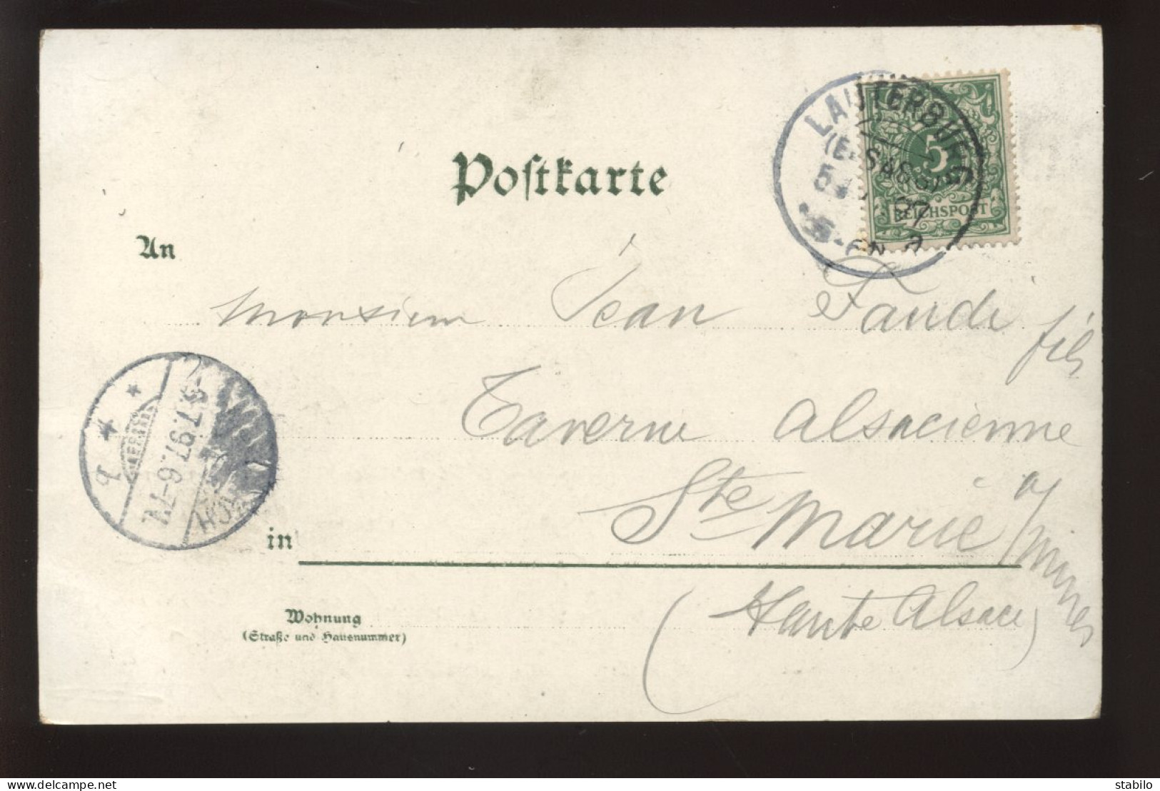 67 - LAUTERBOURG - LAUTERBURG - GRUSS AUS - CARTE LITHOGRAPHIQUE PIONNIERE VOYAGEE EN 1897 - Lauterbourg
