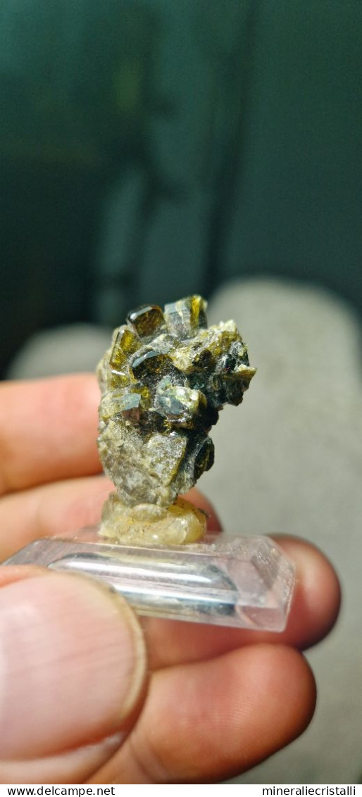 Vesuvianite   Cristalli Perfetti Lucenti Collezione 5,83  Gr 2,8 Cm Bellecombe AO Italia Vesuviana - Minerali