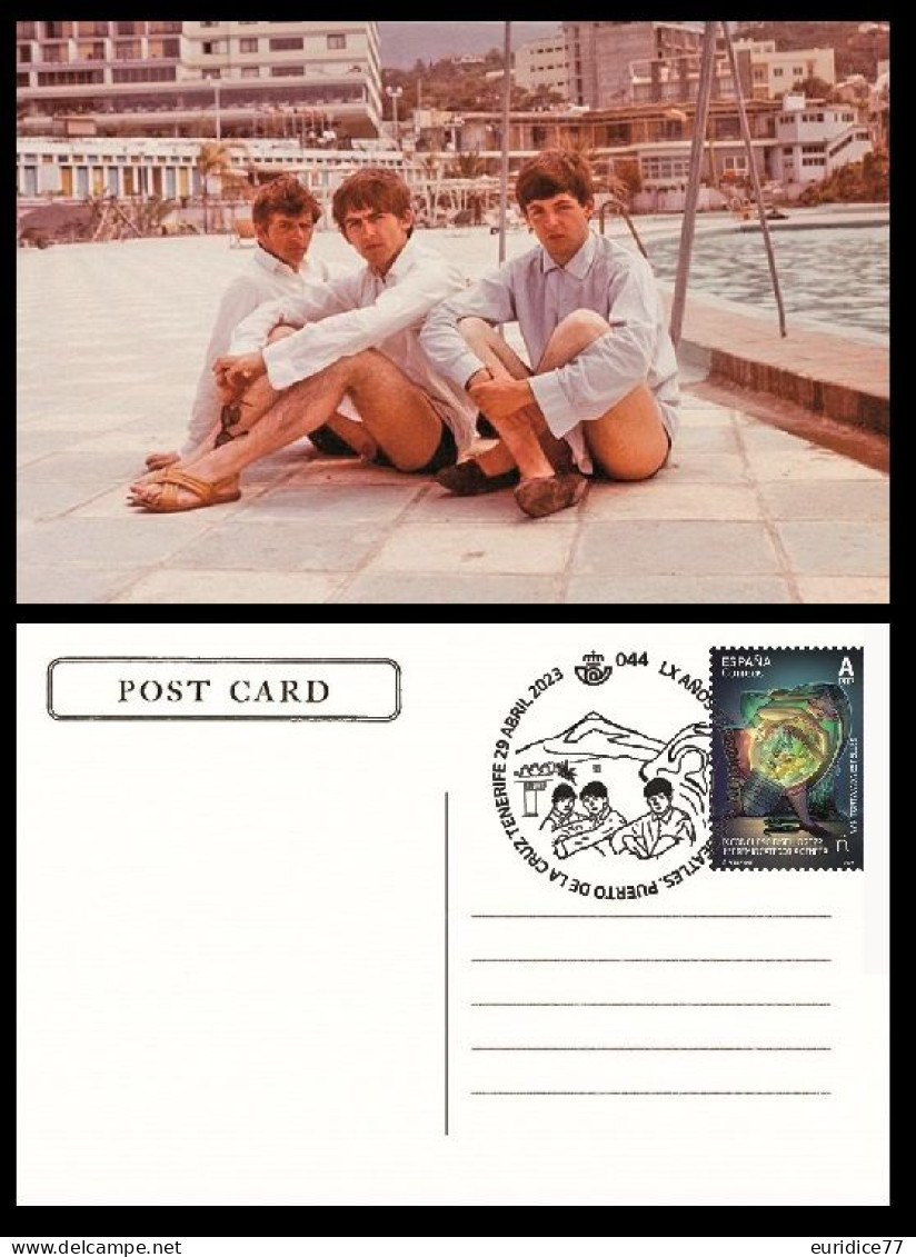 Spain España Espagne 2023 - Marcofilia Postal Cancelada Primer Dia The Beatles En Tenerife - Other & Unclassified