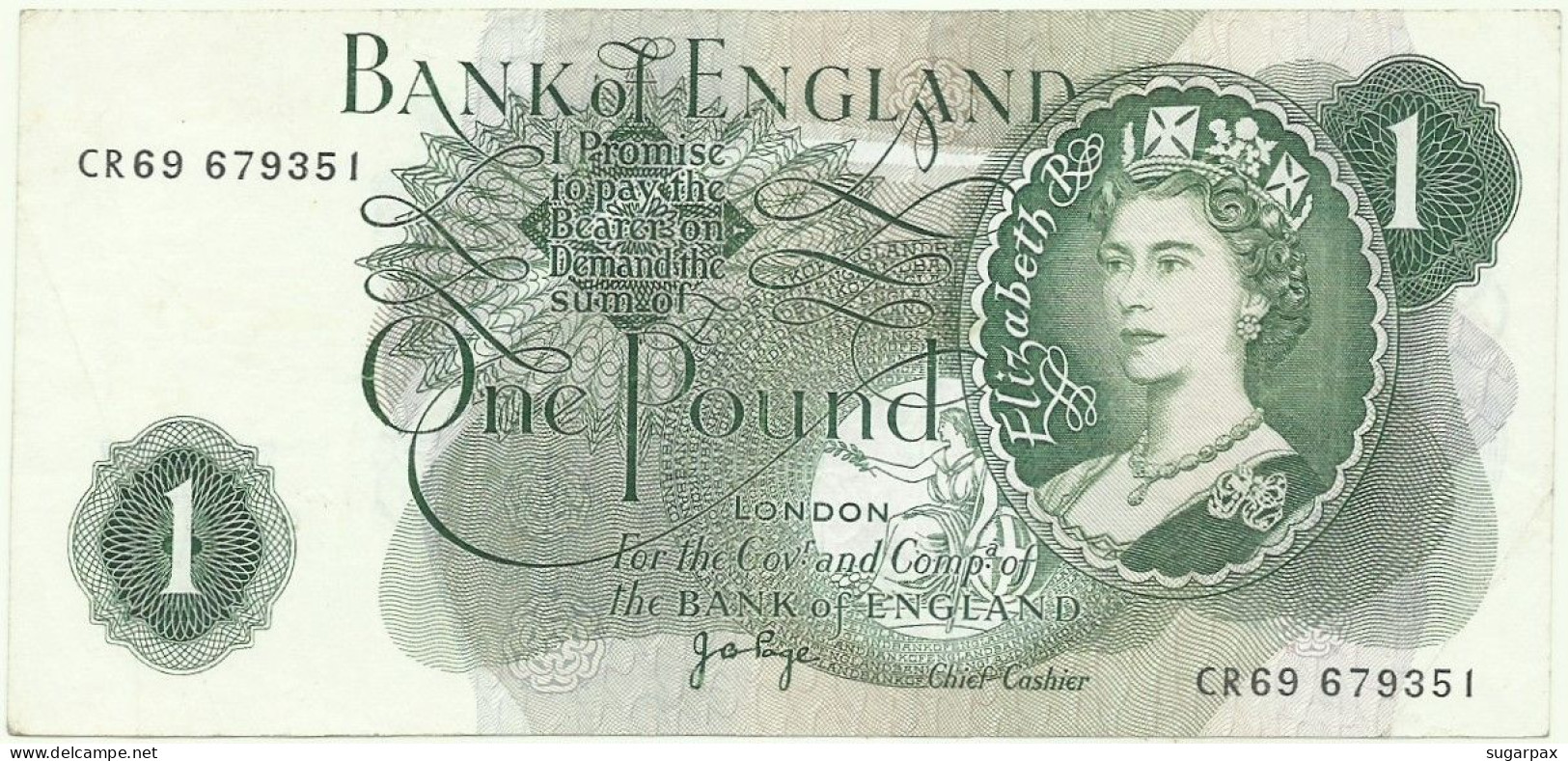 GREAT BRITAIN - 1 POUND - ND ( 1970-77 ) - P 374 G - Serie CR69 - BANK OF ENGLAND - United Kingdom - 1 Pond