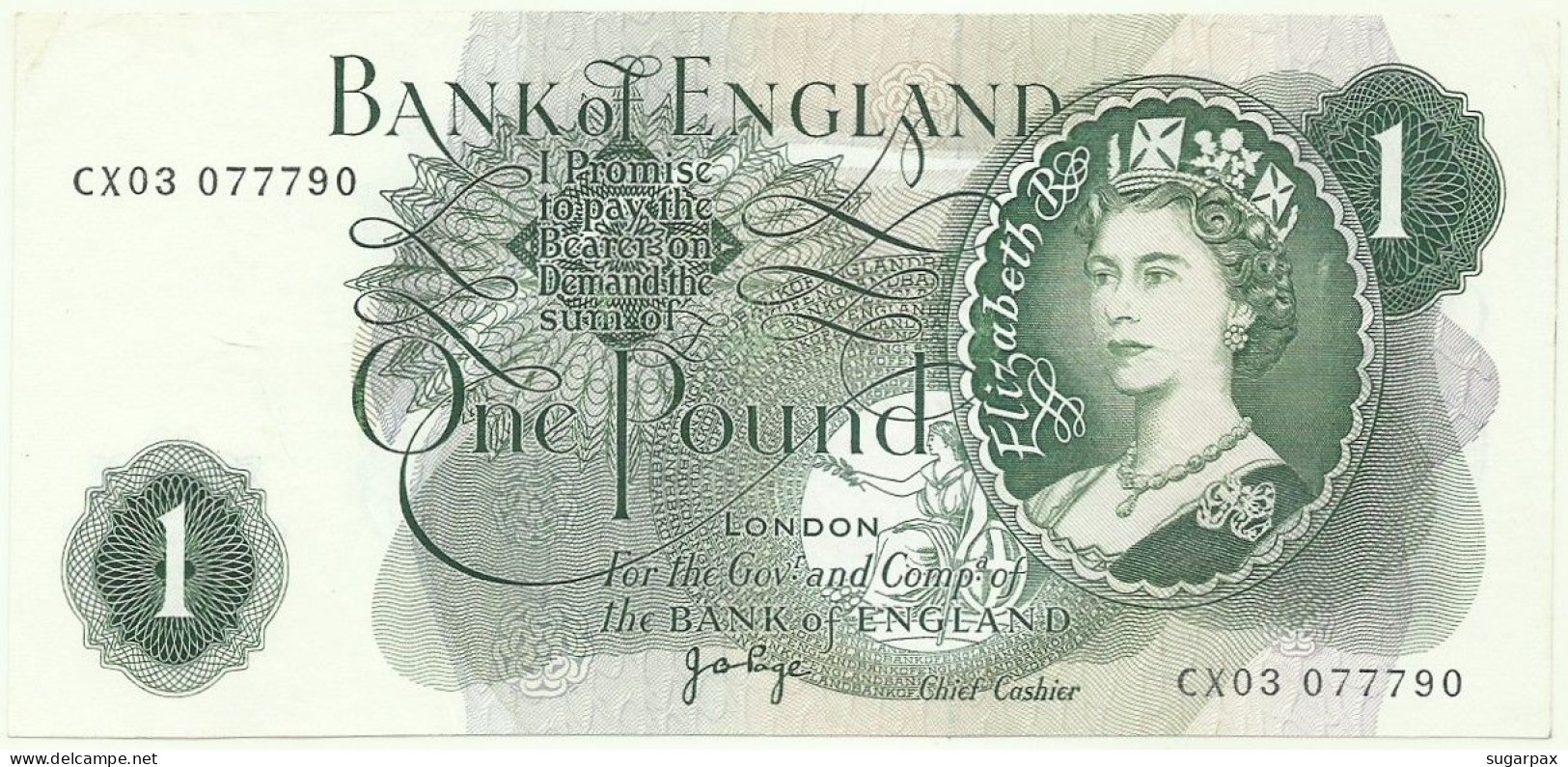 GREAT BRITAIN - 1 POUND - ND ( 1970-77 ) - P 374 G - Serie CX03 - BANK OF ENGLAND - United Kingdom - 1 Pound