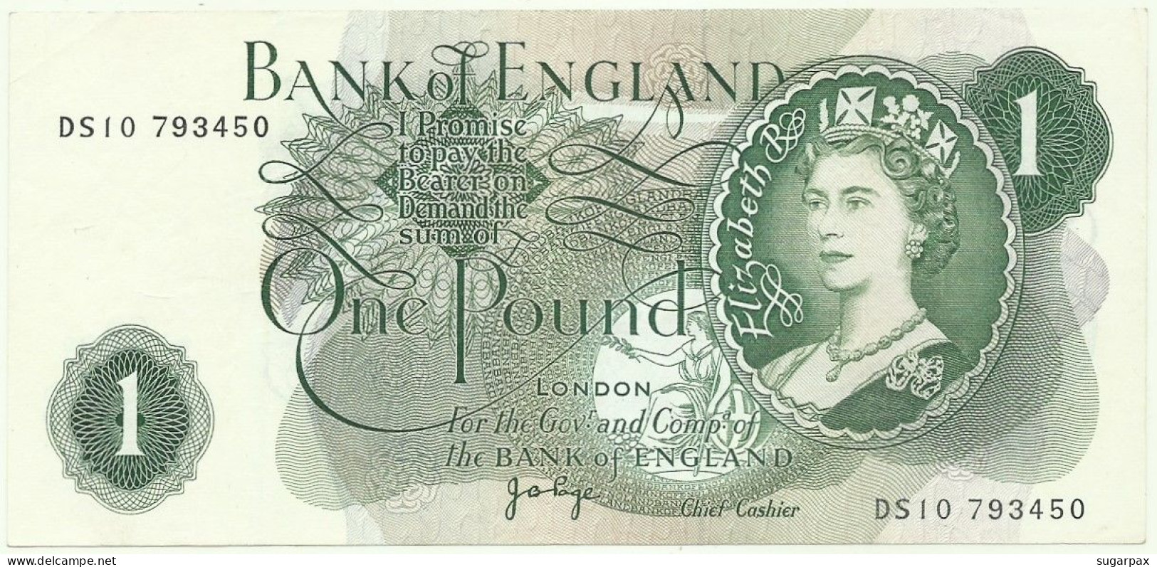 GREAT BRITAIN - 1 POUND - ND ( 1970-77 ) - P 374 G - Serie DS10 - BANK OF ENGLAND - United Kingdom - 1 Pound