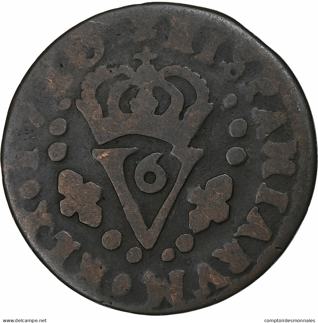 Espagne, Kingdom Of Valencia, Philip V, Seiseno, 1710, Valence, Cuivre, TB - Provinciale Munten
