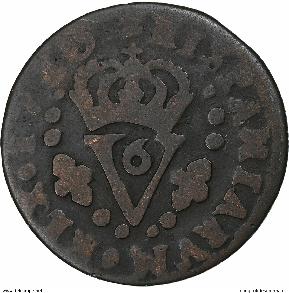 Espagne, Kingdom Of Valencia, Philip V, Seiseno, 1710, Valence, Cuivre, TB - Monedas Provinciales