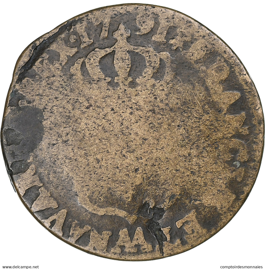France, Louis XVI, Sol, 1791, Metz, Cuivre, B+, Gadoury:350 - 1774-1791 Lodewijjk XVI