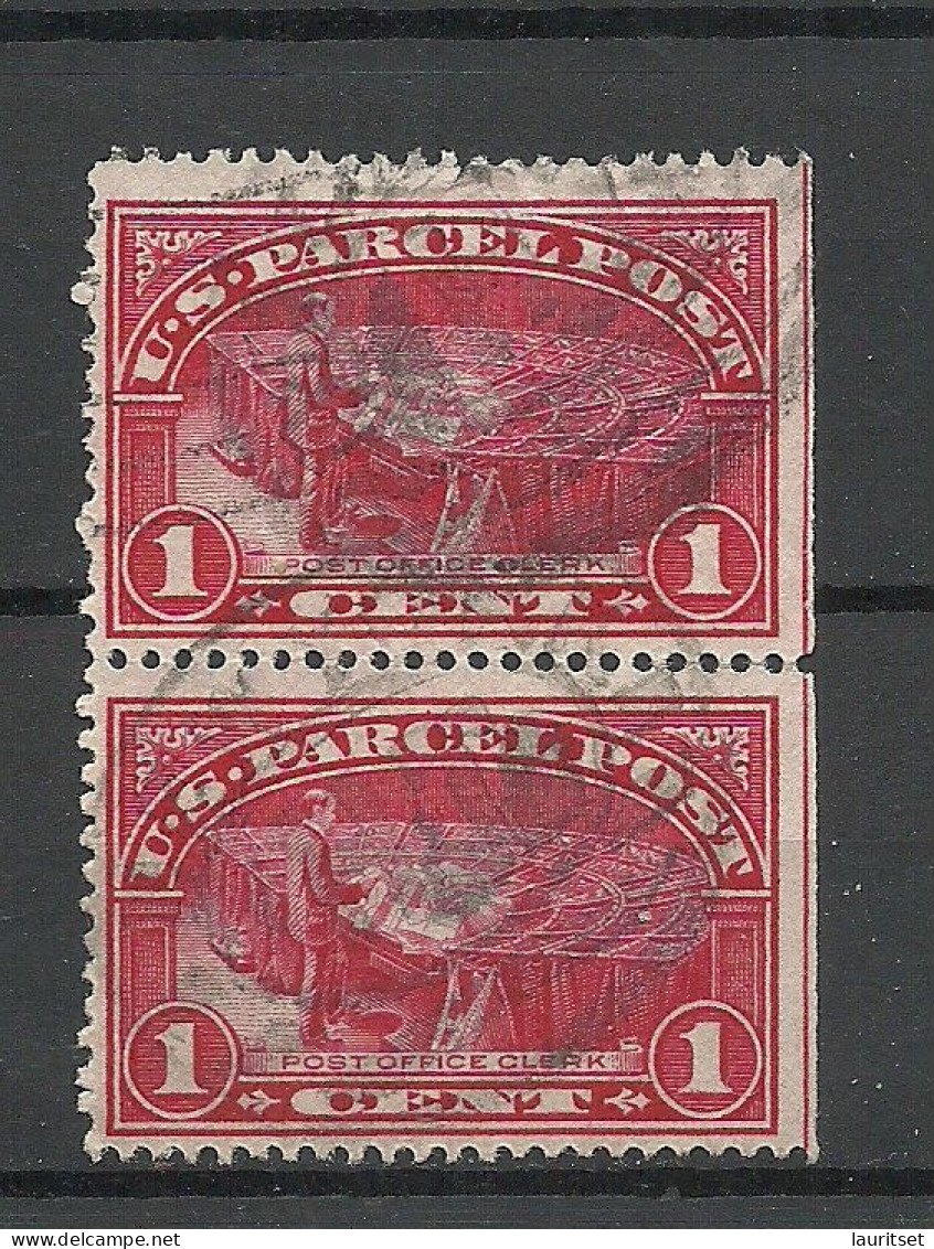 USA Postage 1912 Michel 1 Paketmarke Packet Stamp Parcel Post As Pair O - Reisgoedzegels