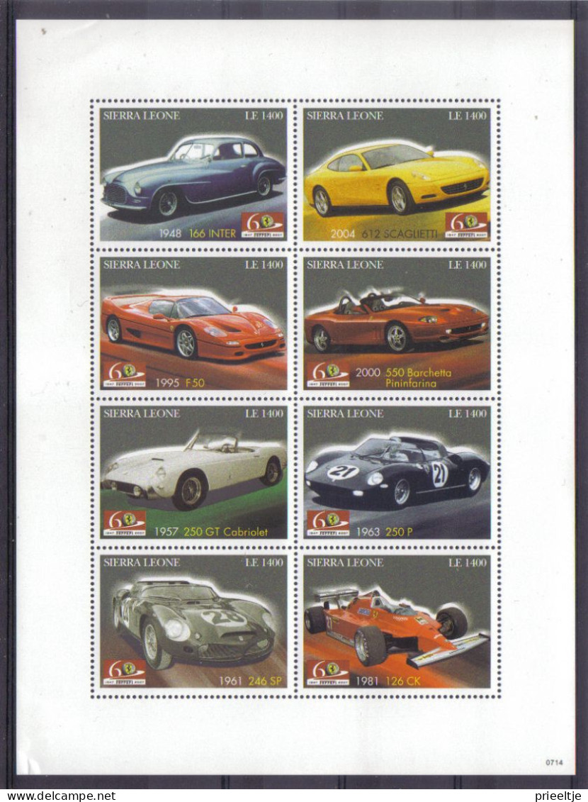 Sierra Leone 2007 Ferrari Sheet Y.T. 4190/4197 ** - Sierra Leone (1961-...)