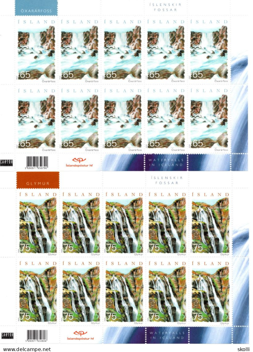 ICELAND. 2006. Waterfalls In Iceland. - Unused Stamps