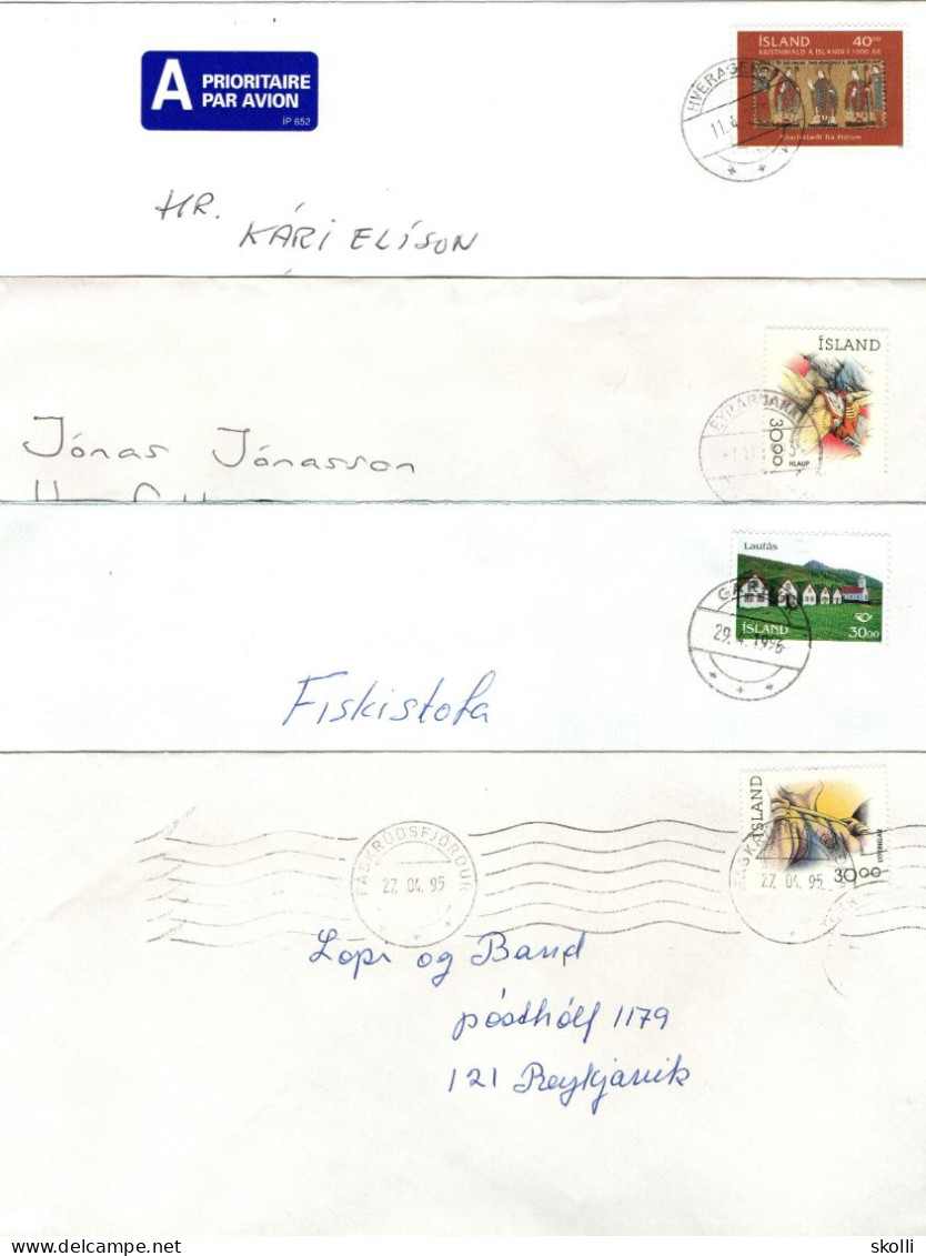 ICELAND. Four Covers Bridge Cancelation - Briefe U. Dokumente