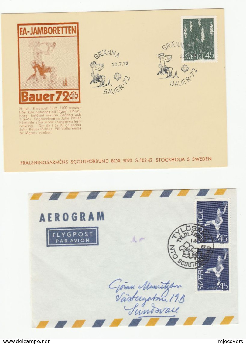 SCOUTS 5 Diff 1959 -1973 Sweden EVENT Covers Scouting Stamps Cover - Covers & Documents