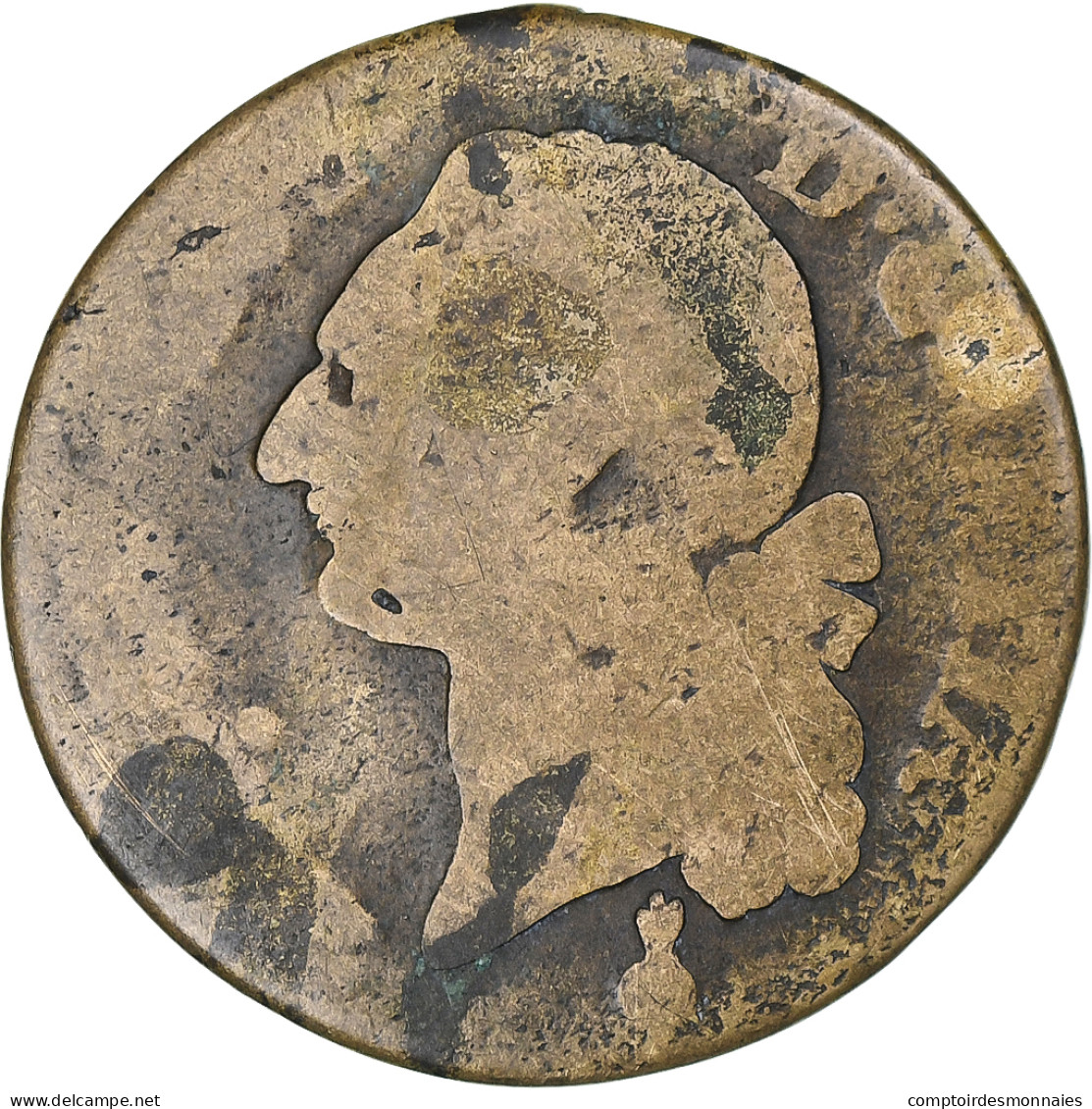 France, Louis XVI, Sol, 1791, Metz, 2nd Semestre, Cuivre, B+, Gadoury:350 - 1774-1791 Luigi XVI