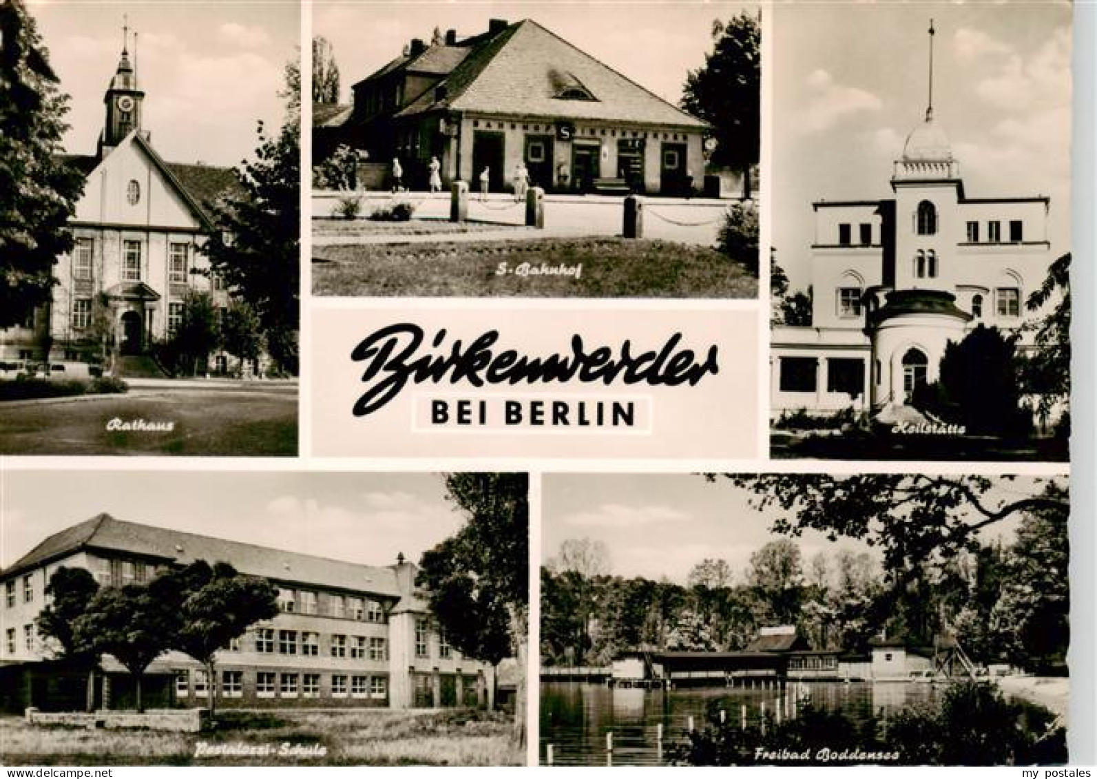 73879628 Birkenwerder Rathaus S Bahnhof Heilstaette Pestalozzi Schule Freibad Bo - Birkenwerder