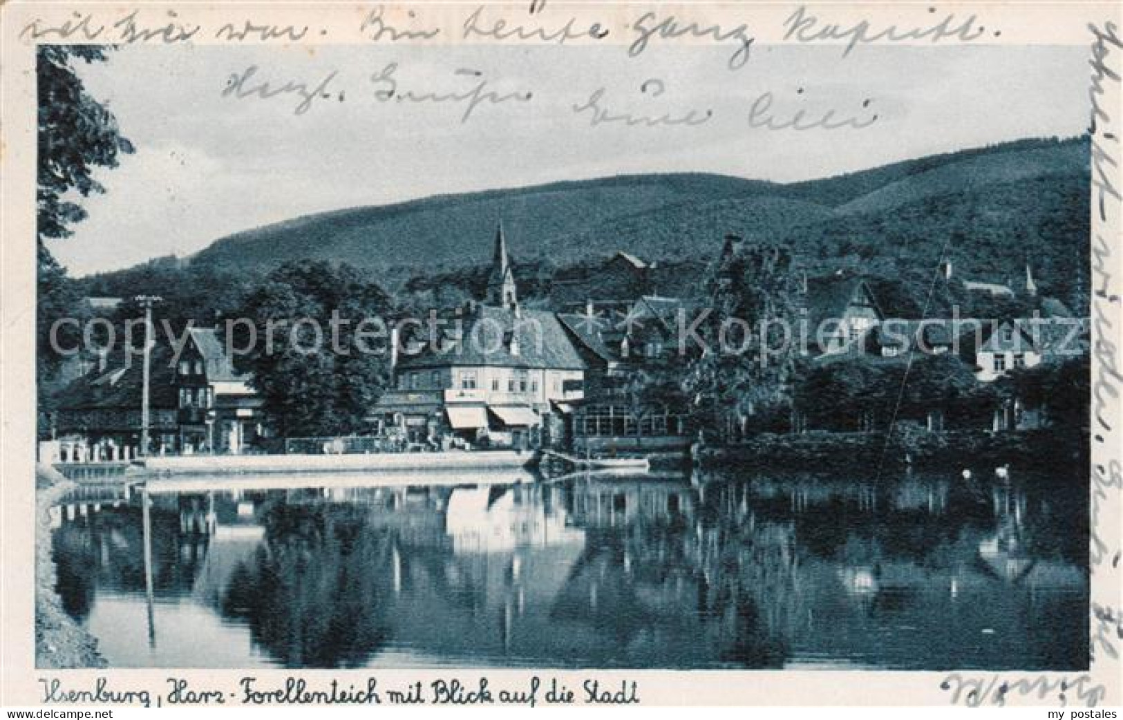 73812382 Ilsenburg Harz Forellenteich Mit Blick Auf Die Stadt Ilsenburg Harz - Ilsenburg