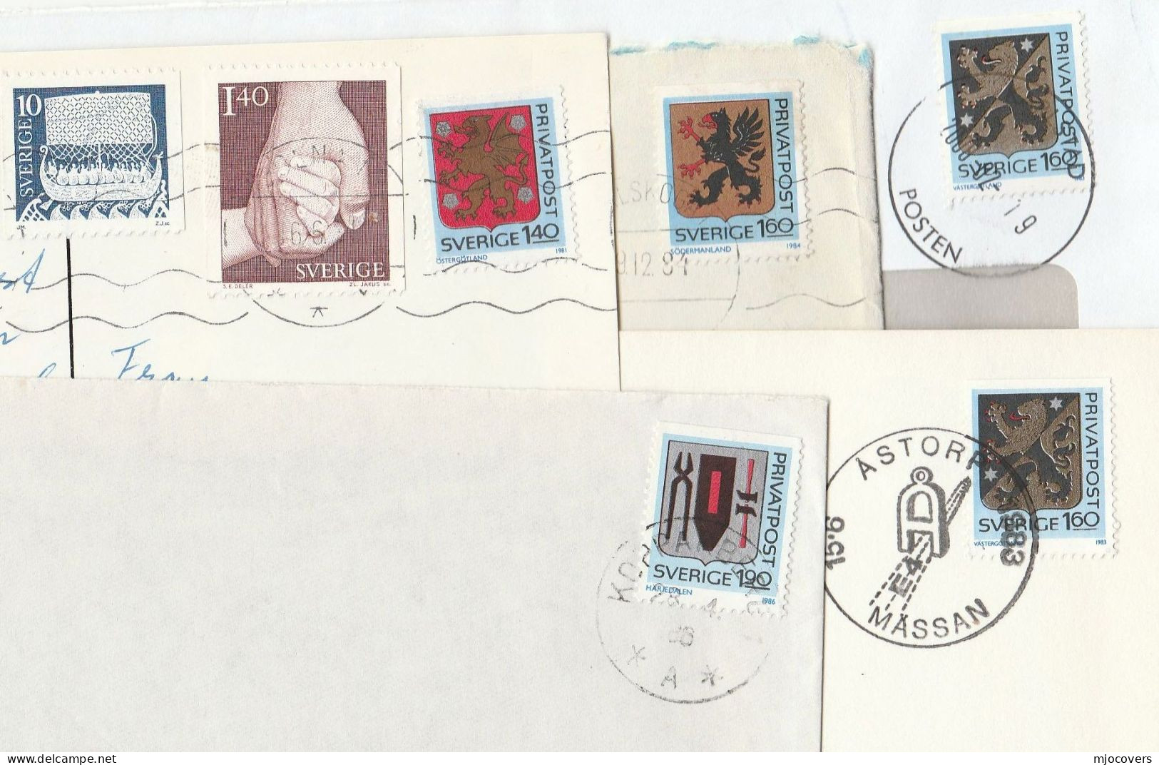 5 Covers PRIVATPOST Stamps SWEDEN Cover - Covers & Documents