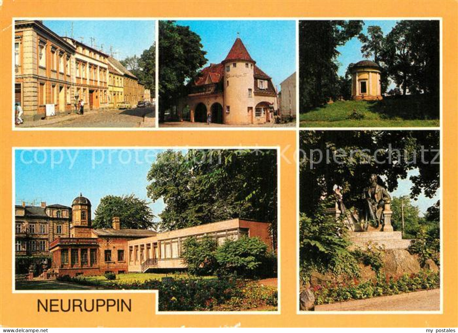 72972937 Neuruppin Rosenstrasse Bahnhof Rheinsberger Tor Knobelsdorfftempel Temp - Neuruppin