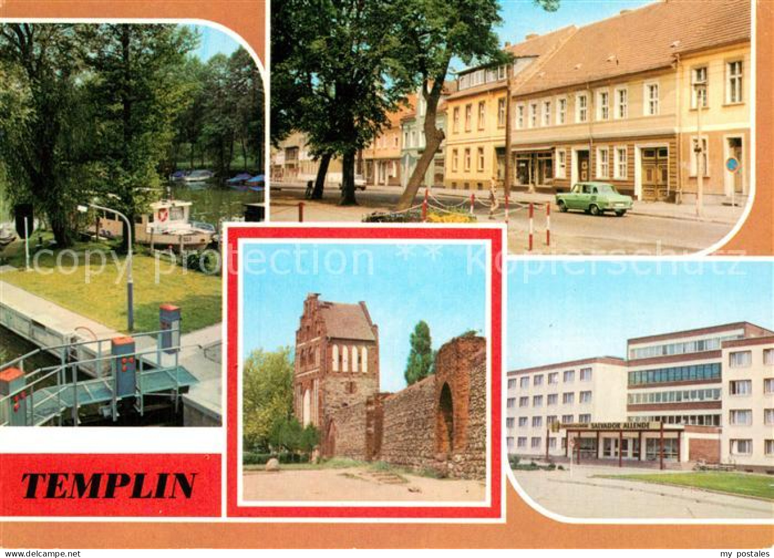 72972870 Templin Schleuse Templiner Kanal Markt Stadtmauer Wieckturm Prenzlauer  - Templin