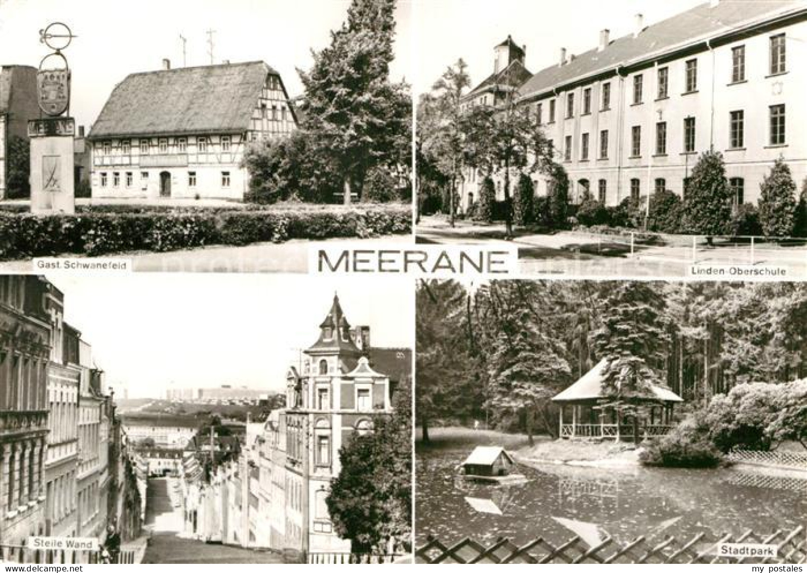 72972399 Meerane Gast. Schwanefeld Lnden-Oberschule Steine Wand Meerane - Meerane