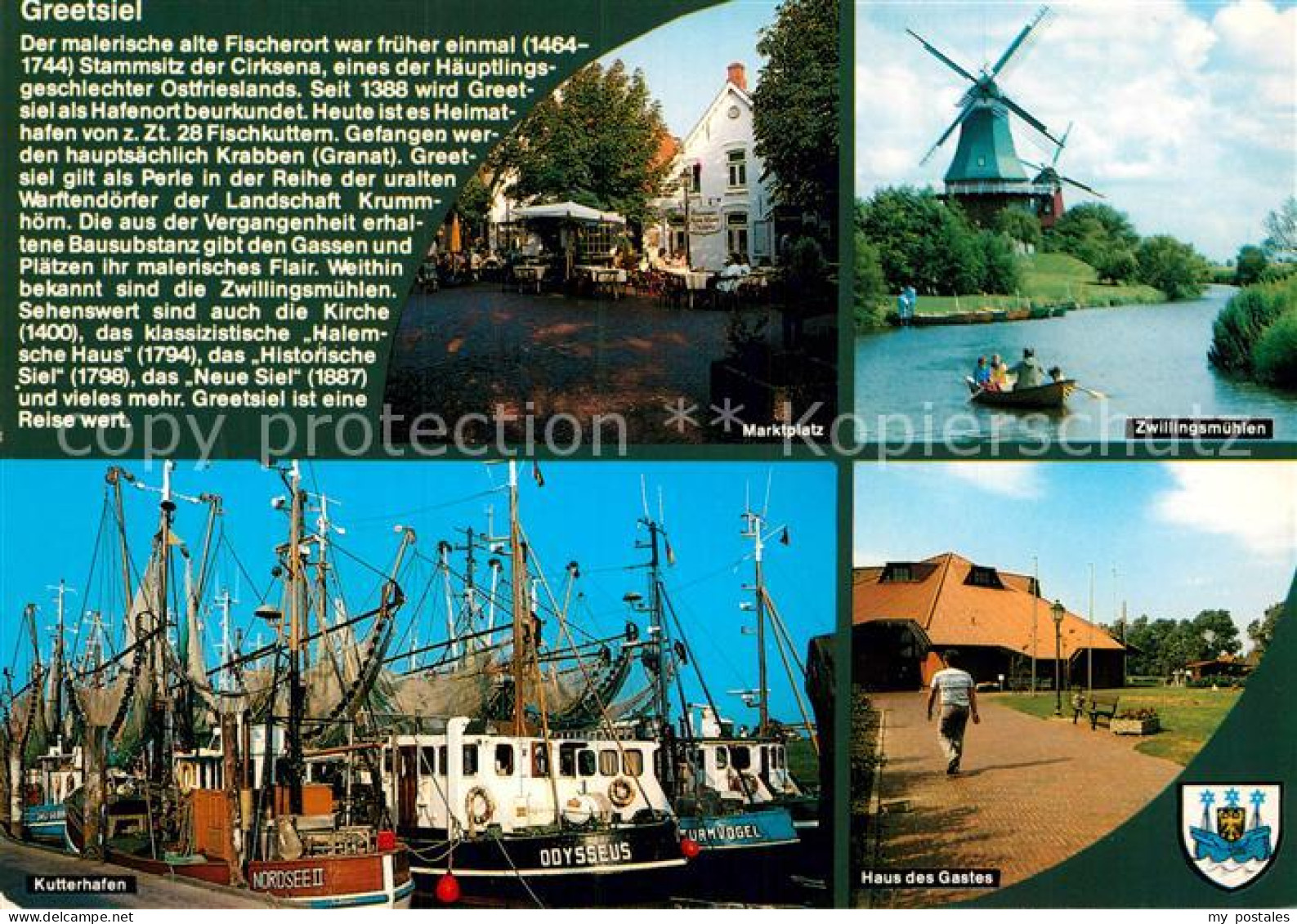 72969835 Greetsiel Marktplatz Zwillingsmuehlen Haus-des-Gastes Kutterhafen Greet - Krummhörn