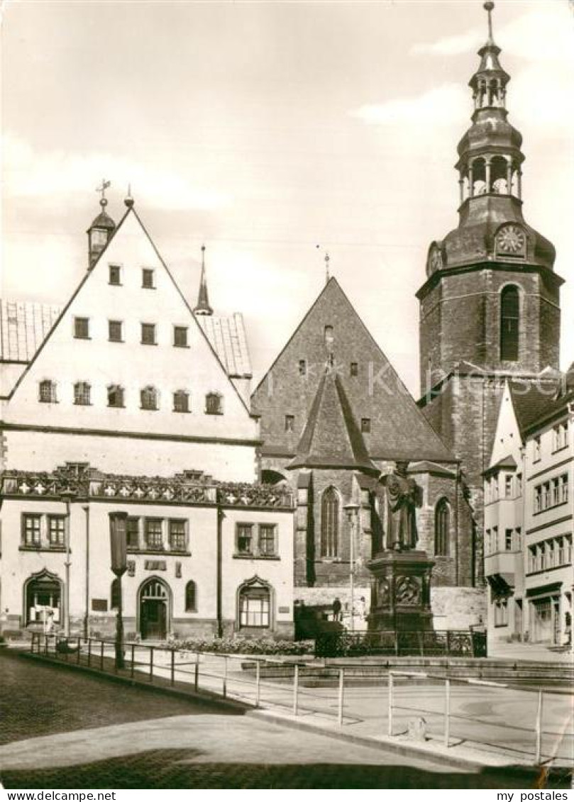 72968672 Eisleben Marktplatz Rathaus Gotik Andreaskirche Stadtturm Buergerhaeuse - Eisleben