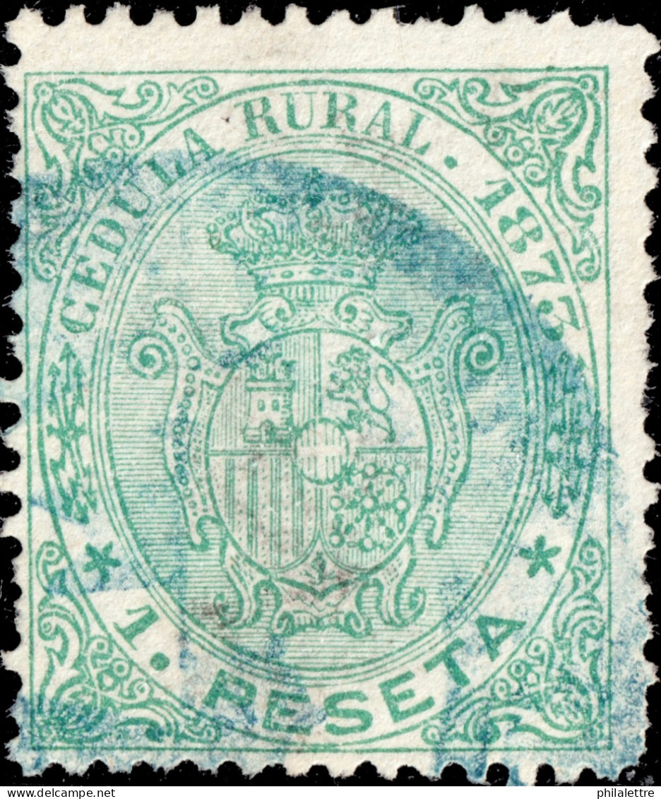 ESPAGNE / ESPANA - COLONIAS (Cuba Y Purto-Rico) 1873 "CEDULA RURAL" Fulcher 58 1P Verde - Usado - Cuba (1874-1898)