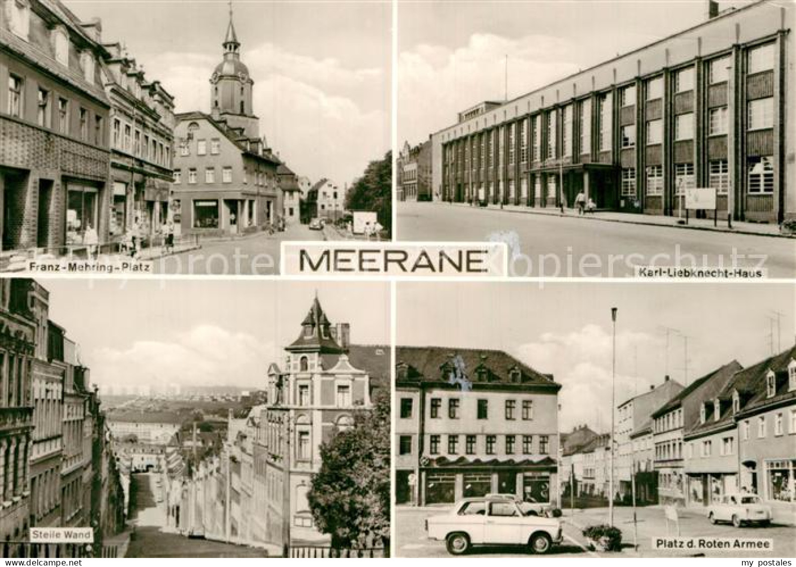 72967540 Meerane Franz Mehring Platz Karl Liebknecht Haus Steile Wand Bergstrass - Meerane