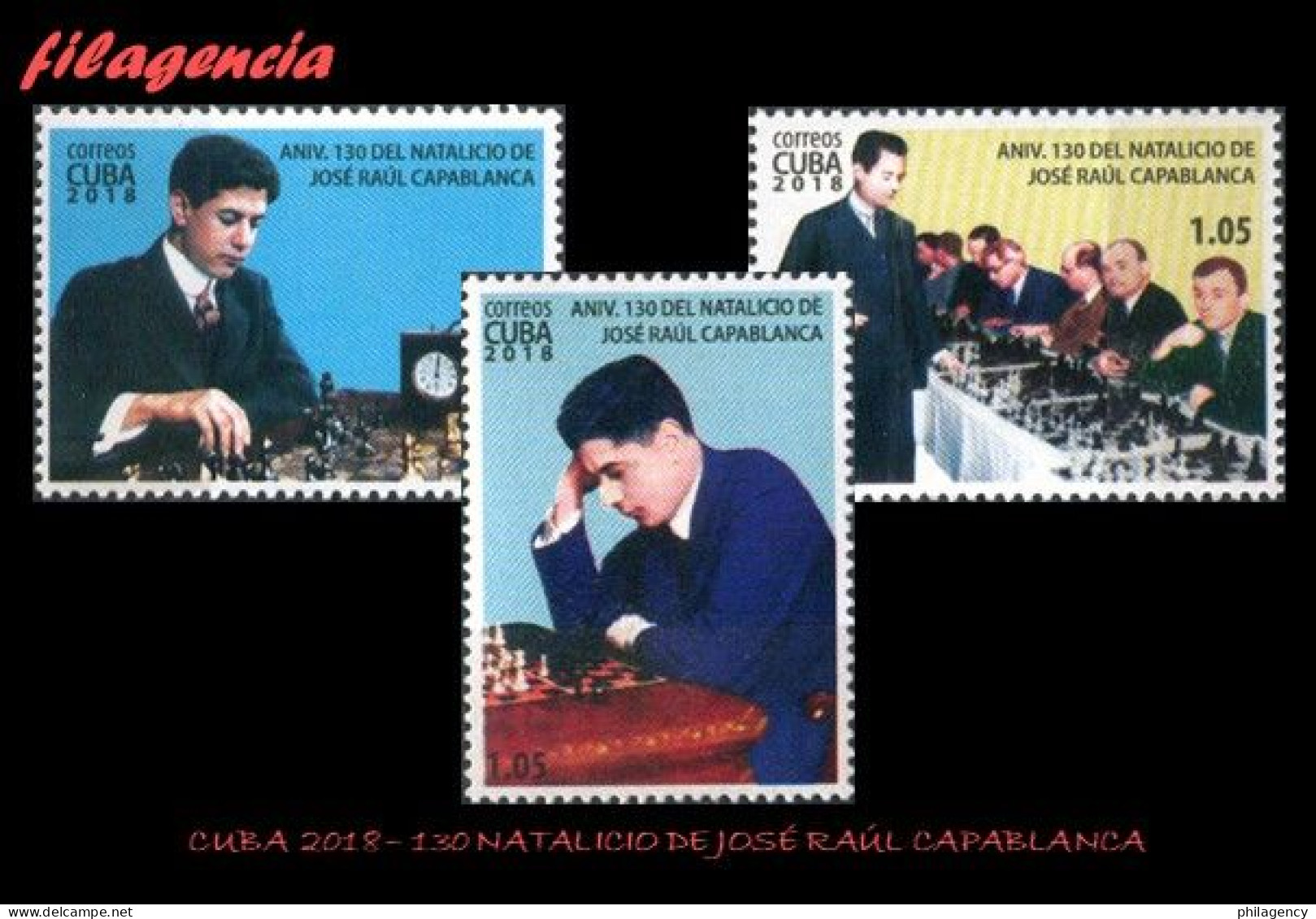 CUBA MINT. 2018-28 130 AÑOS DEL NATALICIO DE JOSÉ RAÚL CAPABLANCA. CAMPEÓN MUNDIAL DE AJEDREZ - Unused Stamps