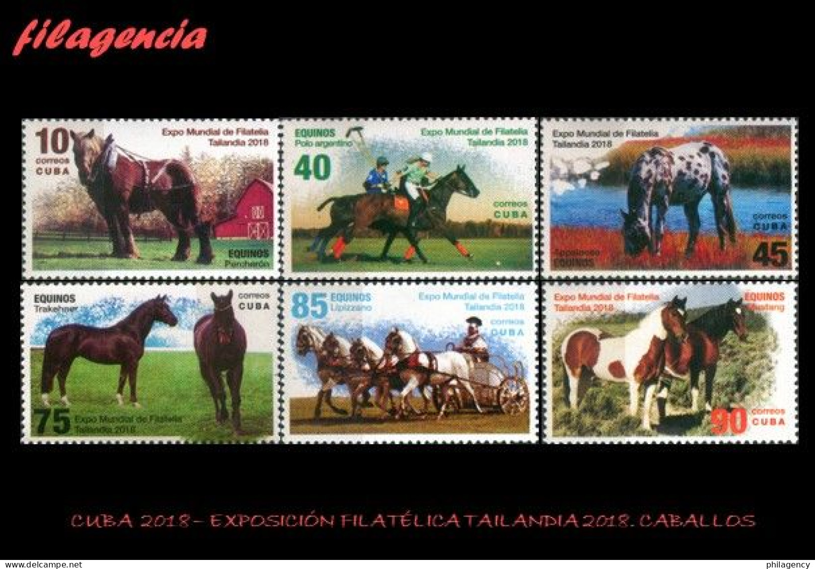 CUBA MINT. 2018-33 EXPOSICIÓN FILATÉLICA TAILANDIA 2018. FAUNA. CABALLOS - Unused Stamps