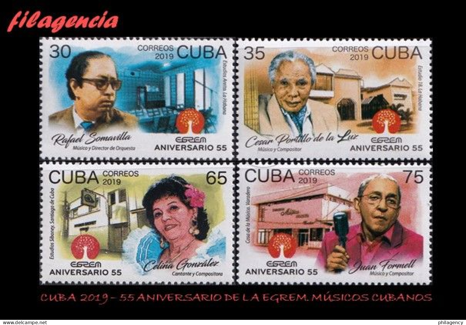 CUBA MINT. 2019-05 55 ANIVERSARIO DE LA EGREM. MÚSICOS CUBANOS - Unused Stamps