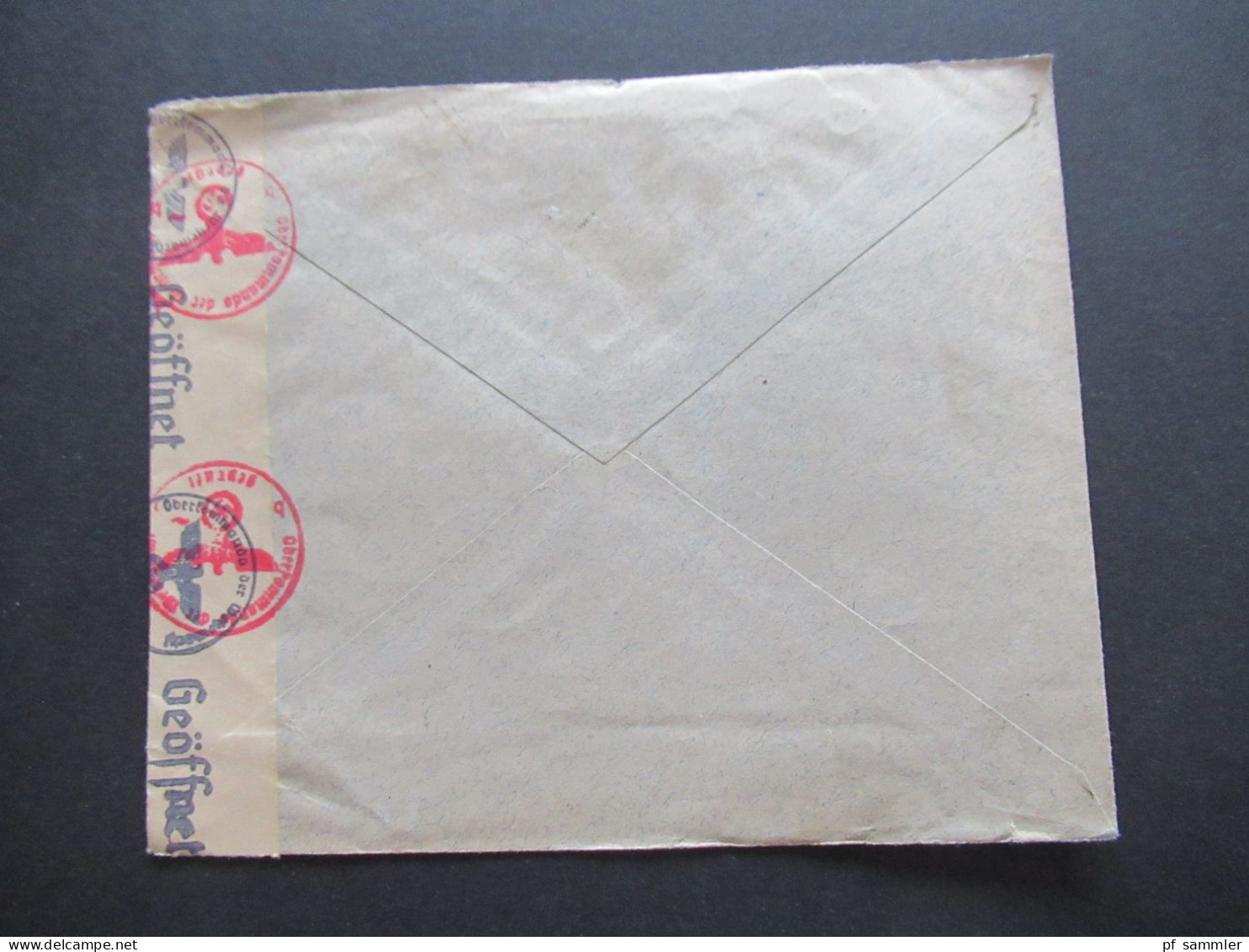 Norwegen 1942 POW Kriegsgefangenenpost Zensurstreifen OKW Zensur Geöffnet Res.Lazarett IV Stettin Hermann Göring Schule - Storia Postale