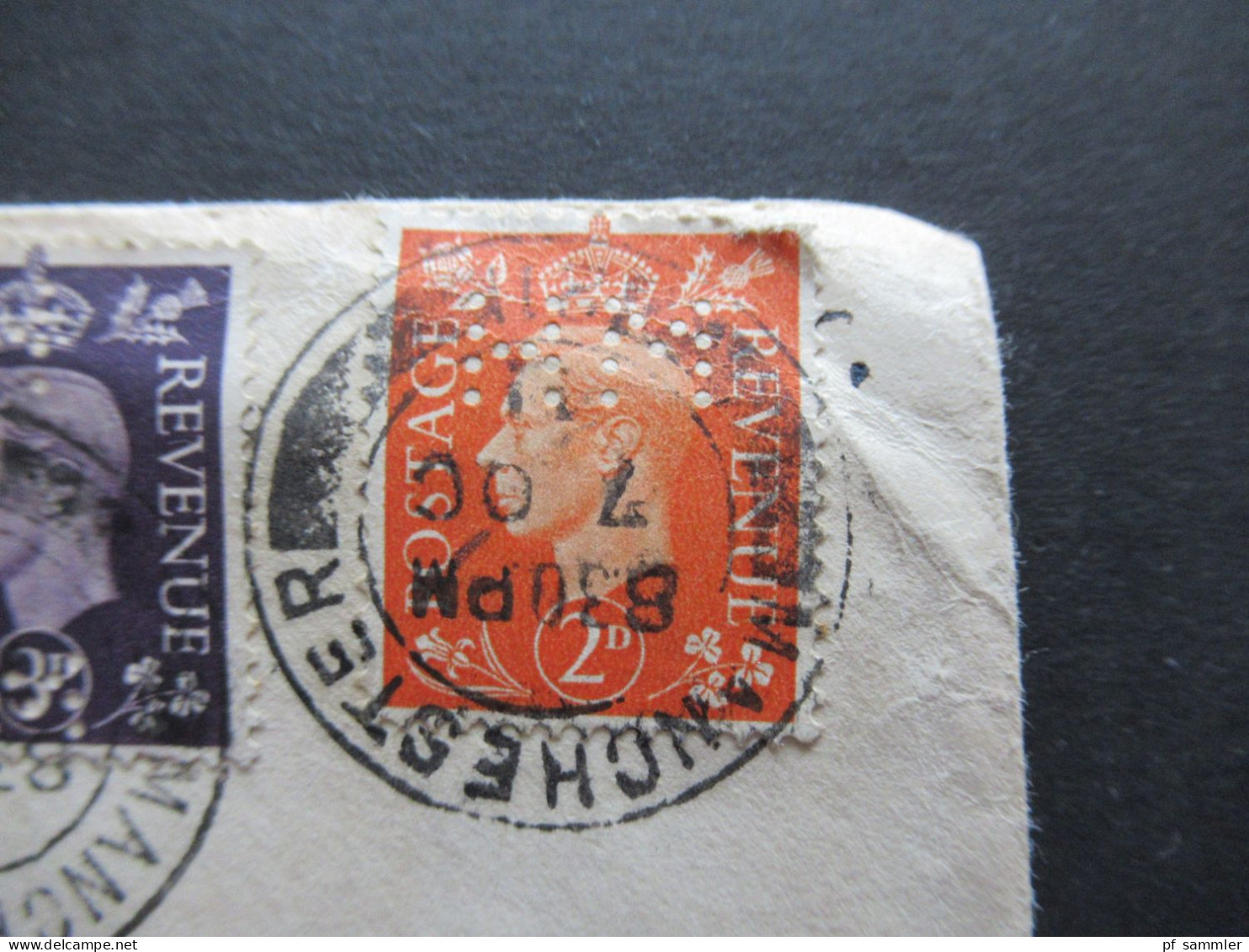 GB Mit Perfin 1941 POW Kriegsgefangenenpost Mit Zensurstreifen Opened By Examiner 3913 Hemer Lazarett Oflag XC VI - Covers & Documents